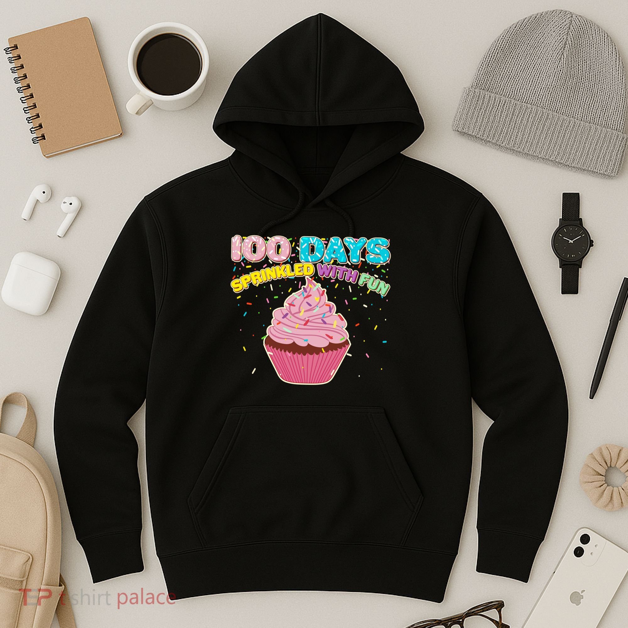 100 Days Sprinkled With Fun Cupcake  Hoodie