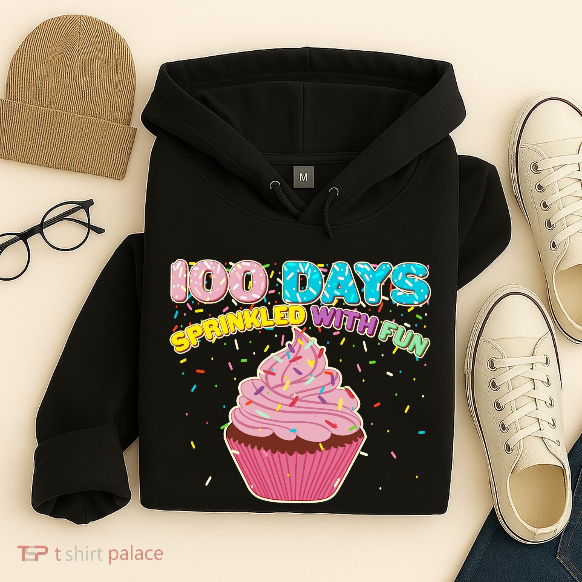 100 Days Sprinkled With Fun Cupcake  Hoodie