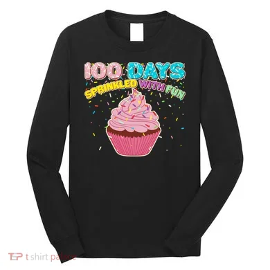 100 Days Sprinkled With Fun Cupcake Long Sleeve Shirt