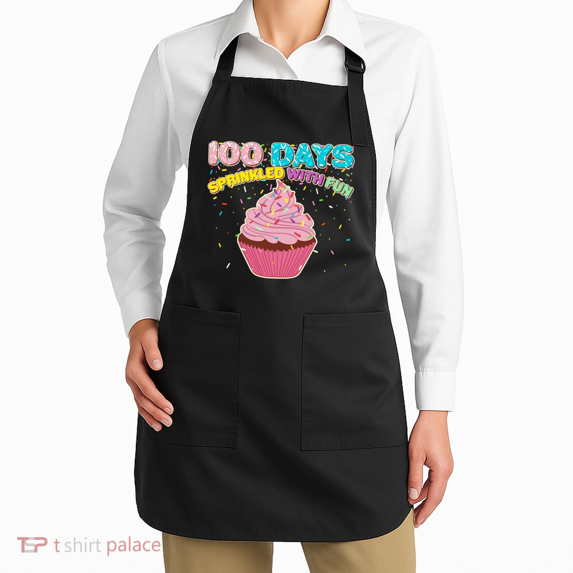 100 Days Sprinkled With Fun Cupcake  Apron