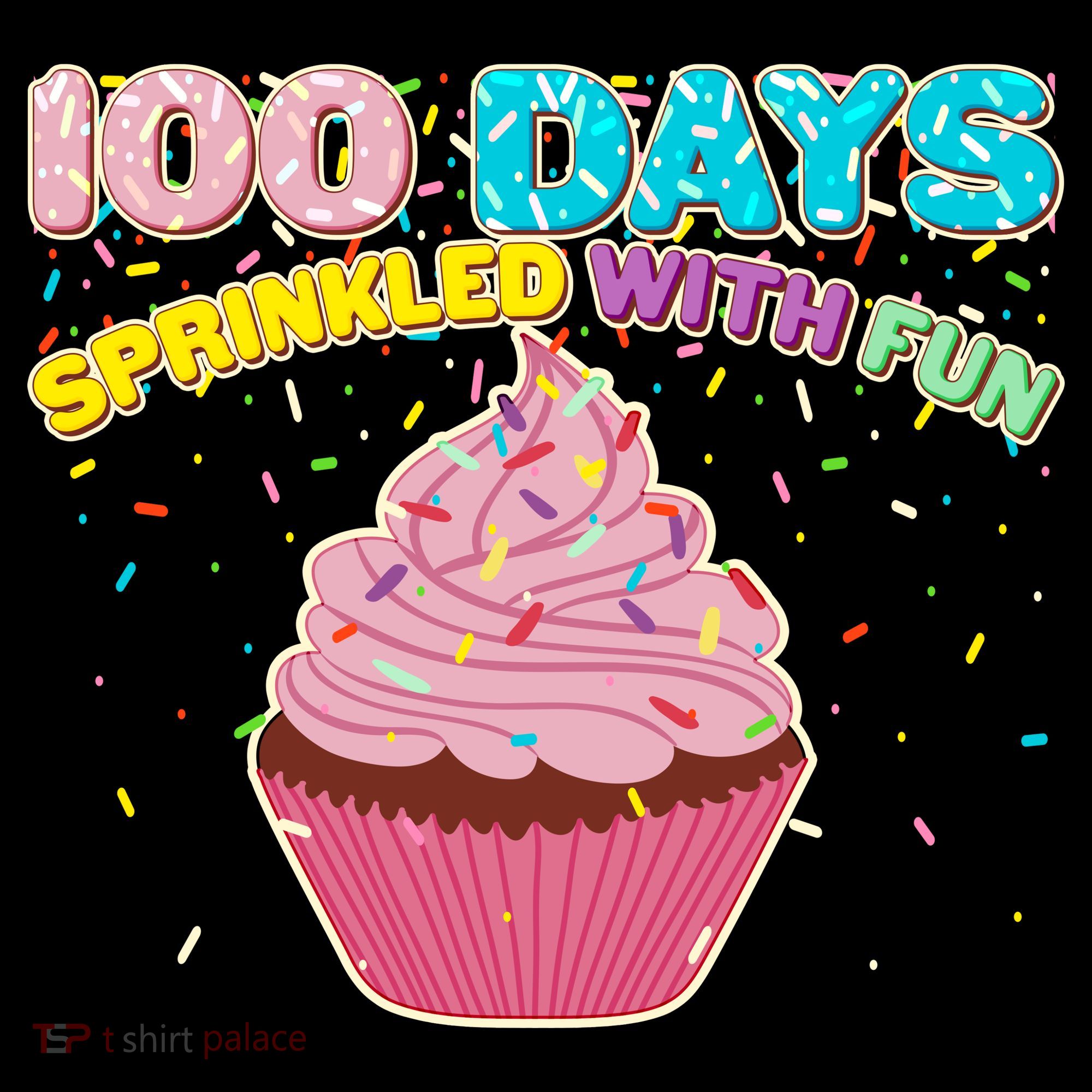 100 Days Sprinkled With Fun Cupcake  Button