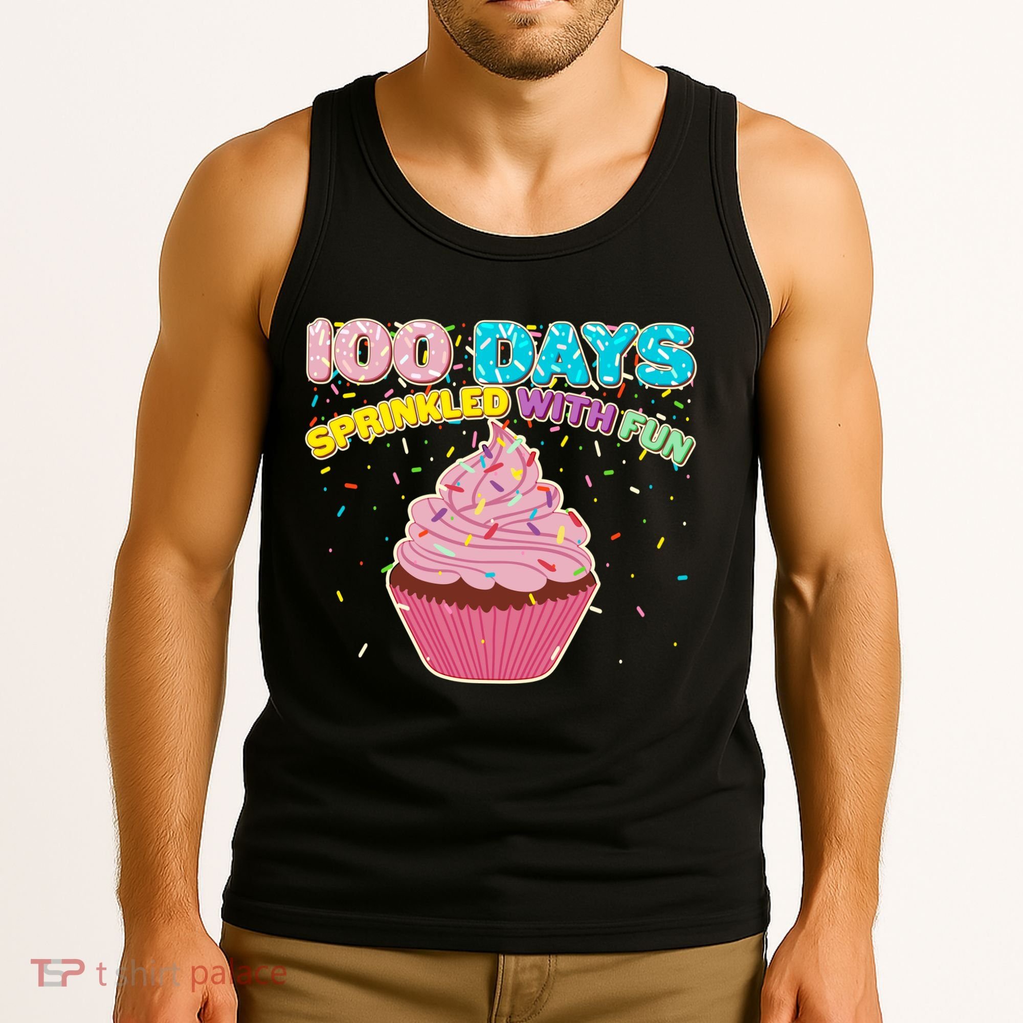 100 Days Sprinkled With Fun Cupcake  Tank Top