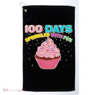 100 Days Sprinkled With Fun Cupcake  Golf Towel
