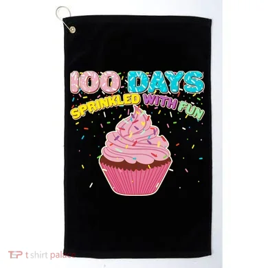 100 Days Sprinkled With Fun Cupcake  Golf Towel