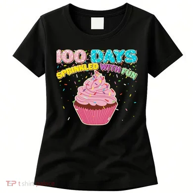 100 Days Sprinkled With Fun Cupcake Women's T-Shirt