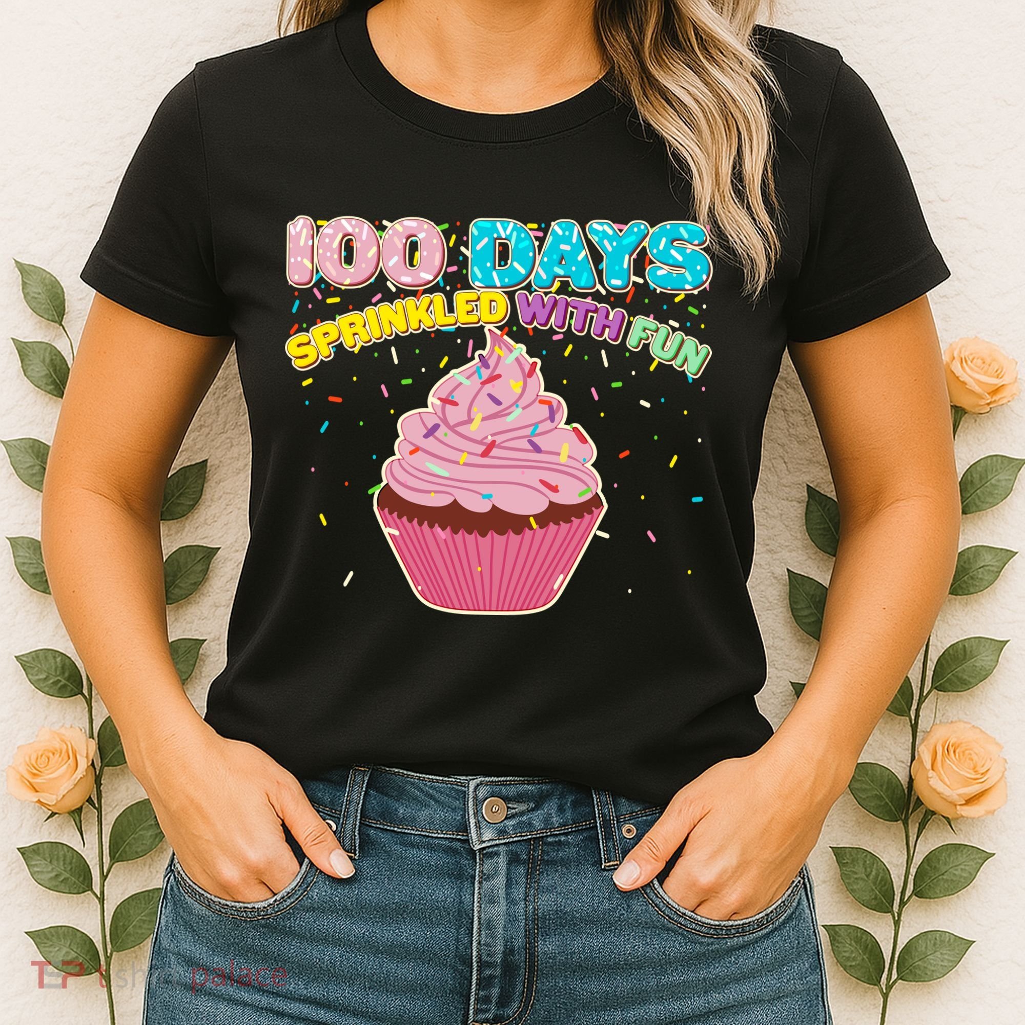 100 Days Sprinkled With Fun Cupcake  Women's T-Shirt