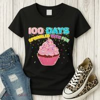 100 Days Sprinkled With Fun Cupcake  Women's T-Shirt thumb 3