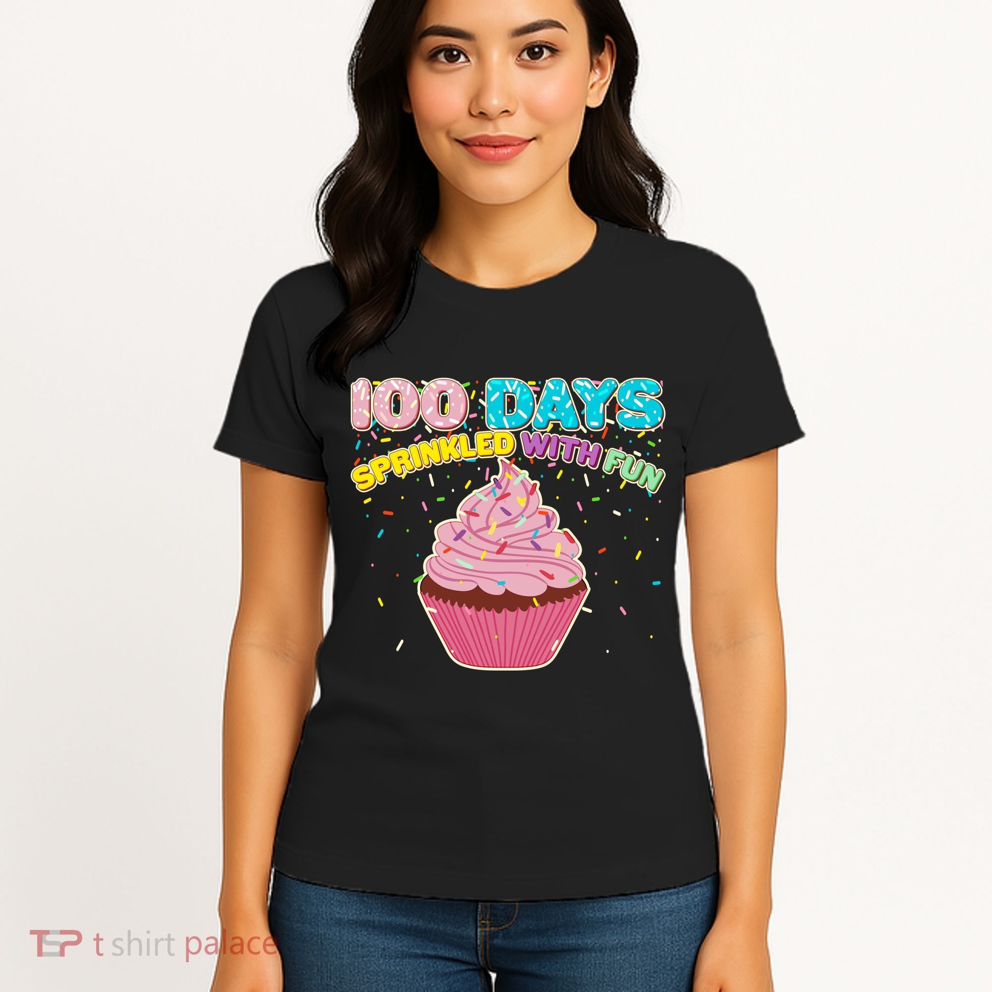 100 Days Sprinkled With Fun Cupcake  Women's T-Shirt