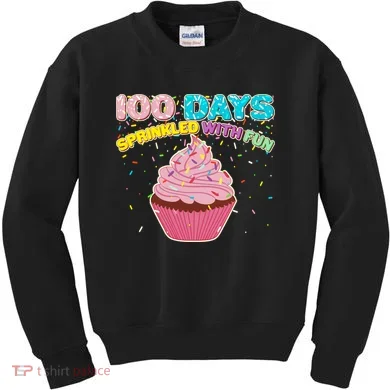 100 Days Sprinkled With Fun Cupcake  Kids Sweatshirt