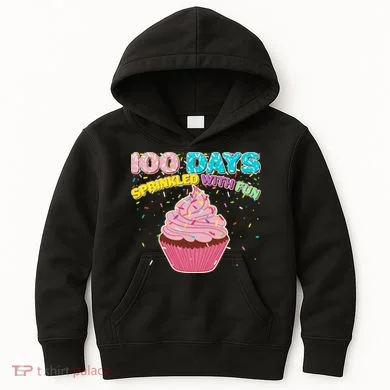 100 Days Sprinkled With Fun Cupcake  Kids Hoodie