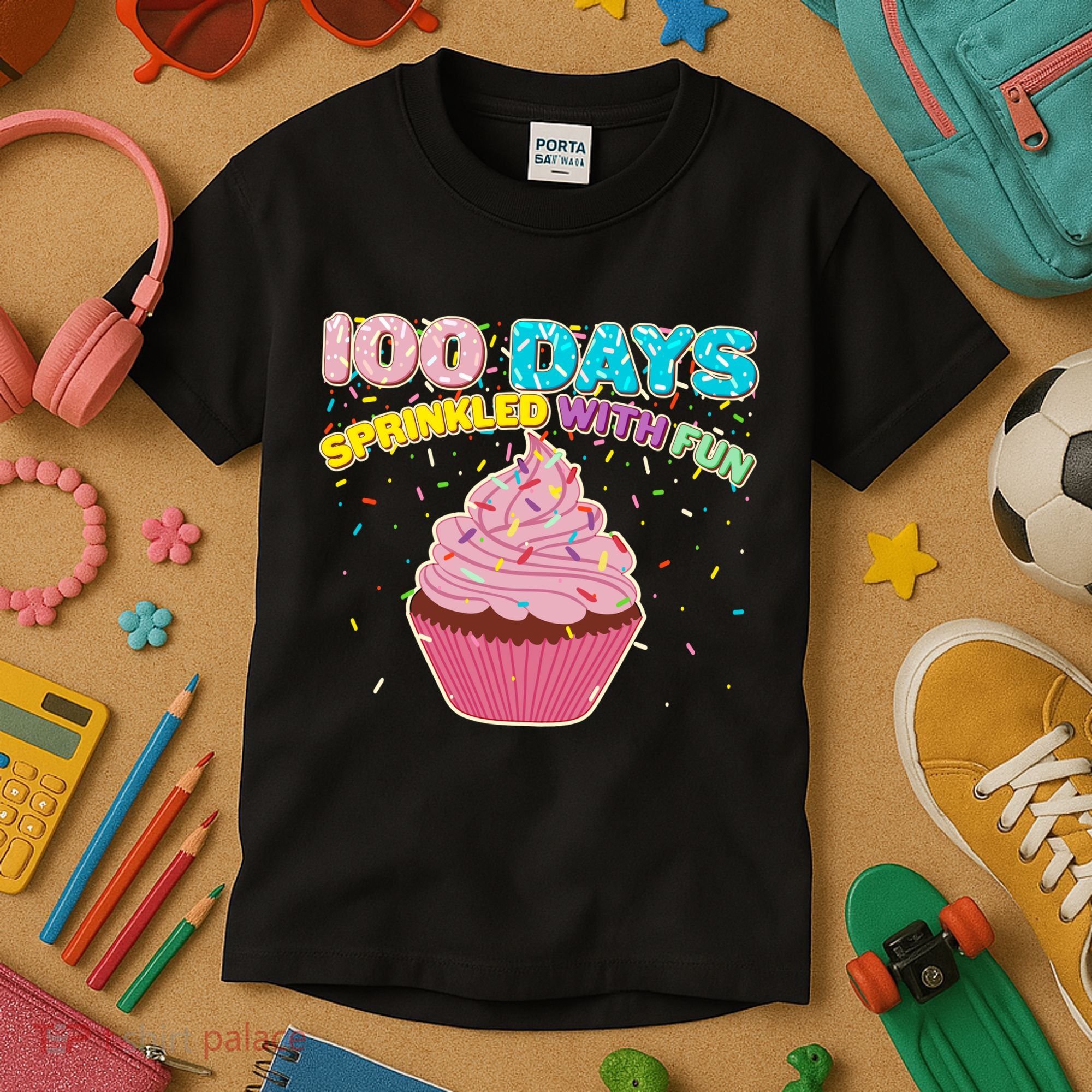 100 Days Sprinkled With Fun Cupcake  Kids T-Shirt