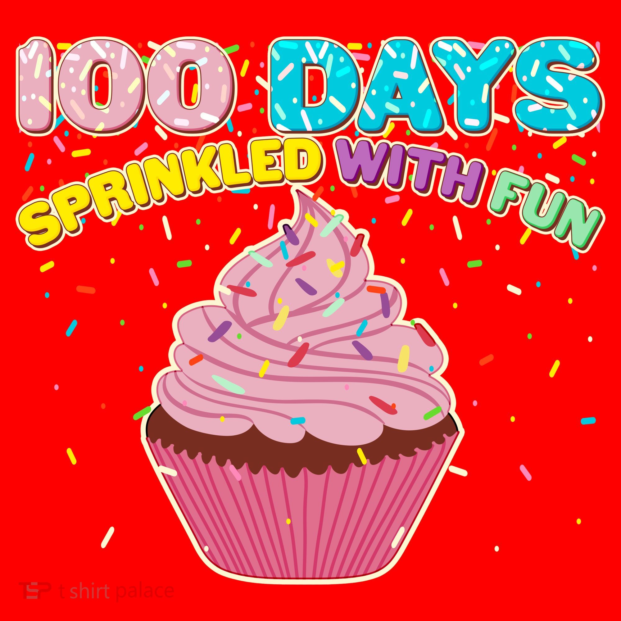 100 Days Sprinkled With Fun Cupcake  Santa Hat