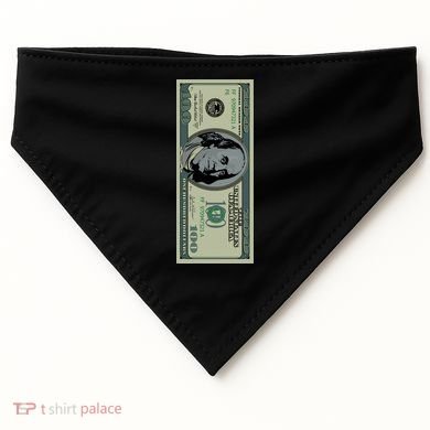 100 Dollar Bill - $100 - Benjamin Franklin Money USA-Made Doggie Bandana