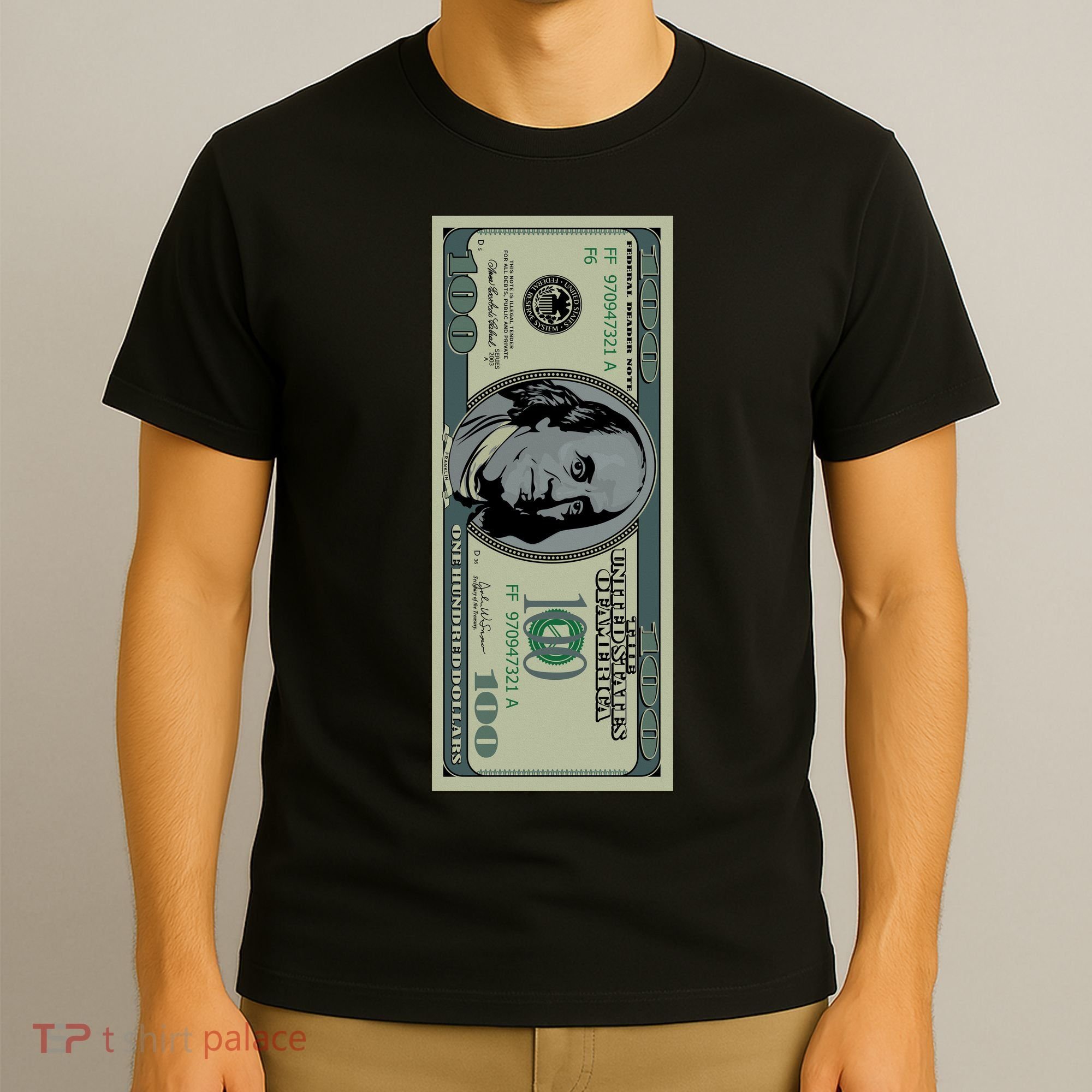100 Dollar Bill - $100 - Benjamin Franklin Money T-Shirt