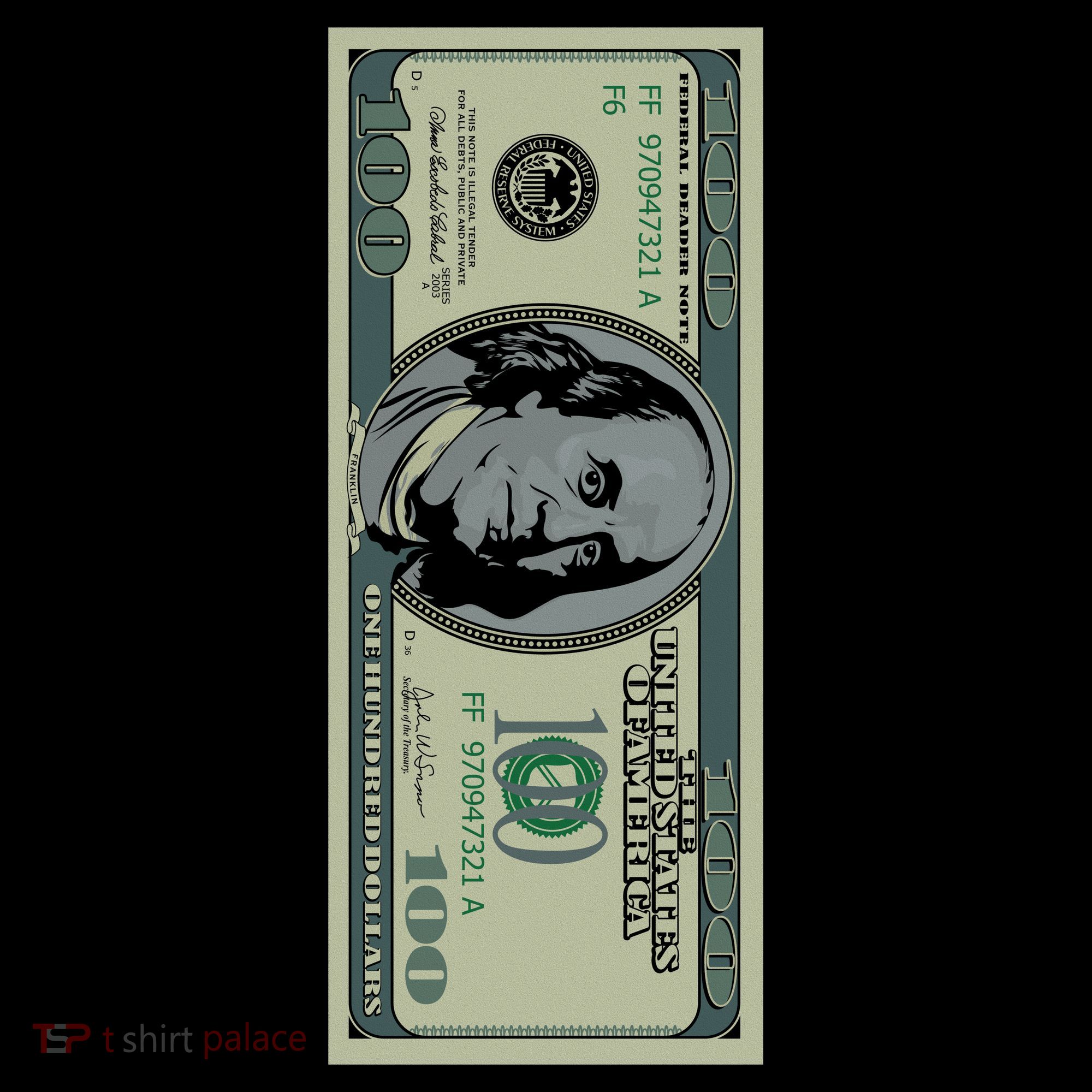 100 Dollar Bill - $100 - Benjamin Franklin Money Mousepad