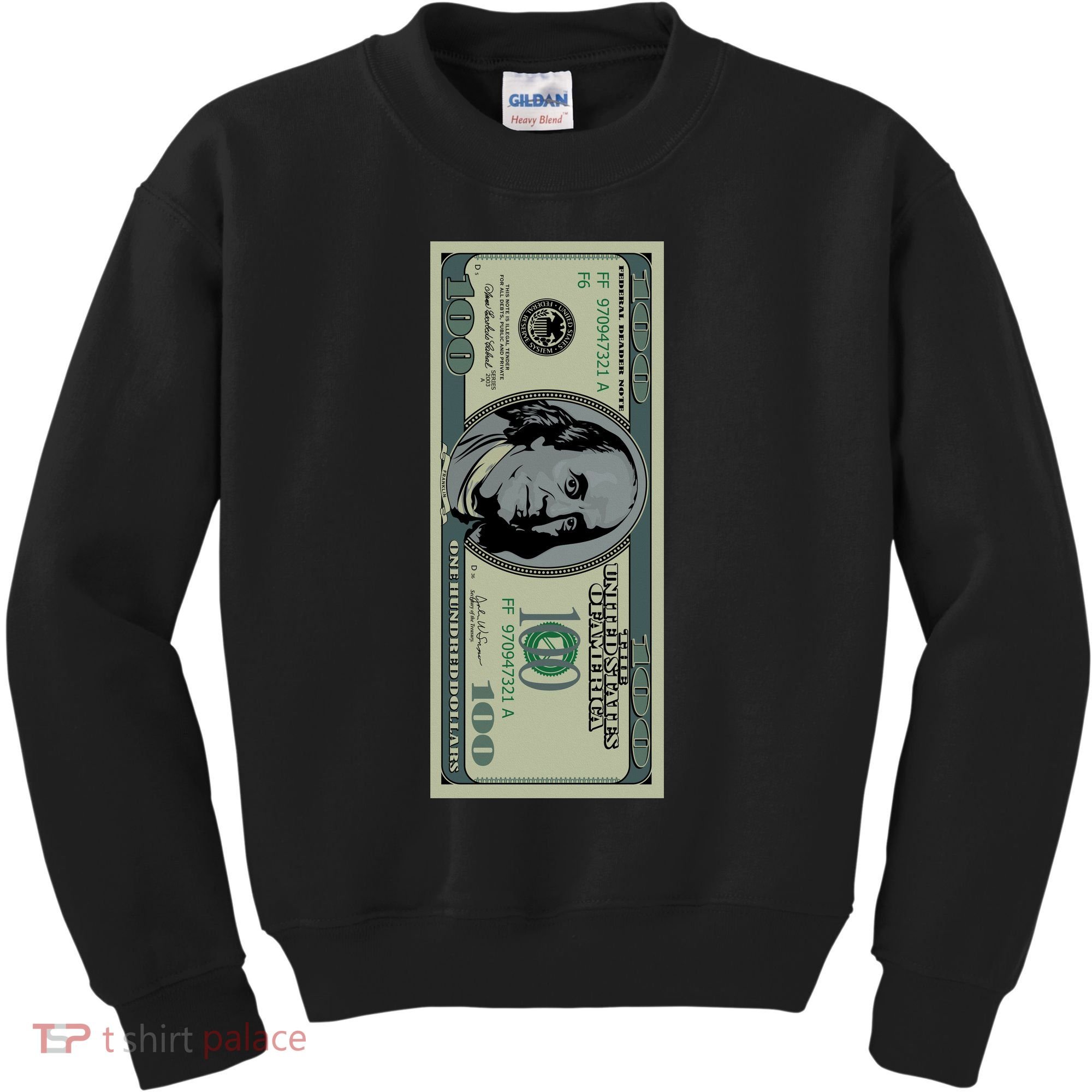 100 Dollar Bill - $100 - Benjamin Franklin Money Kids Sweatshirt