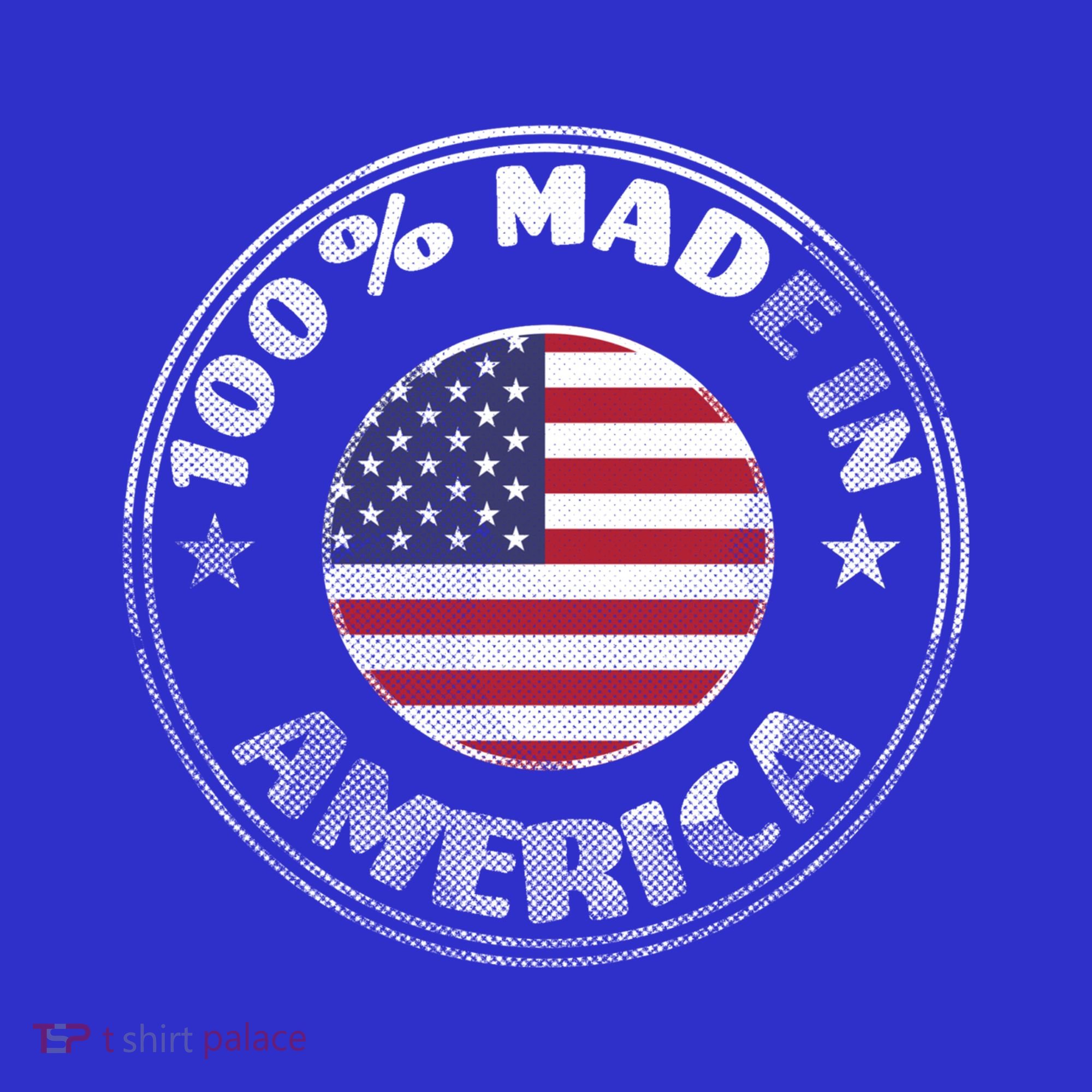 100% Made In America Button