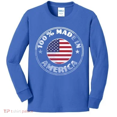 100% Made In America Kids Long Sleeve Shirt