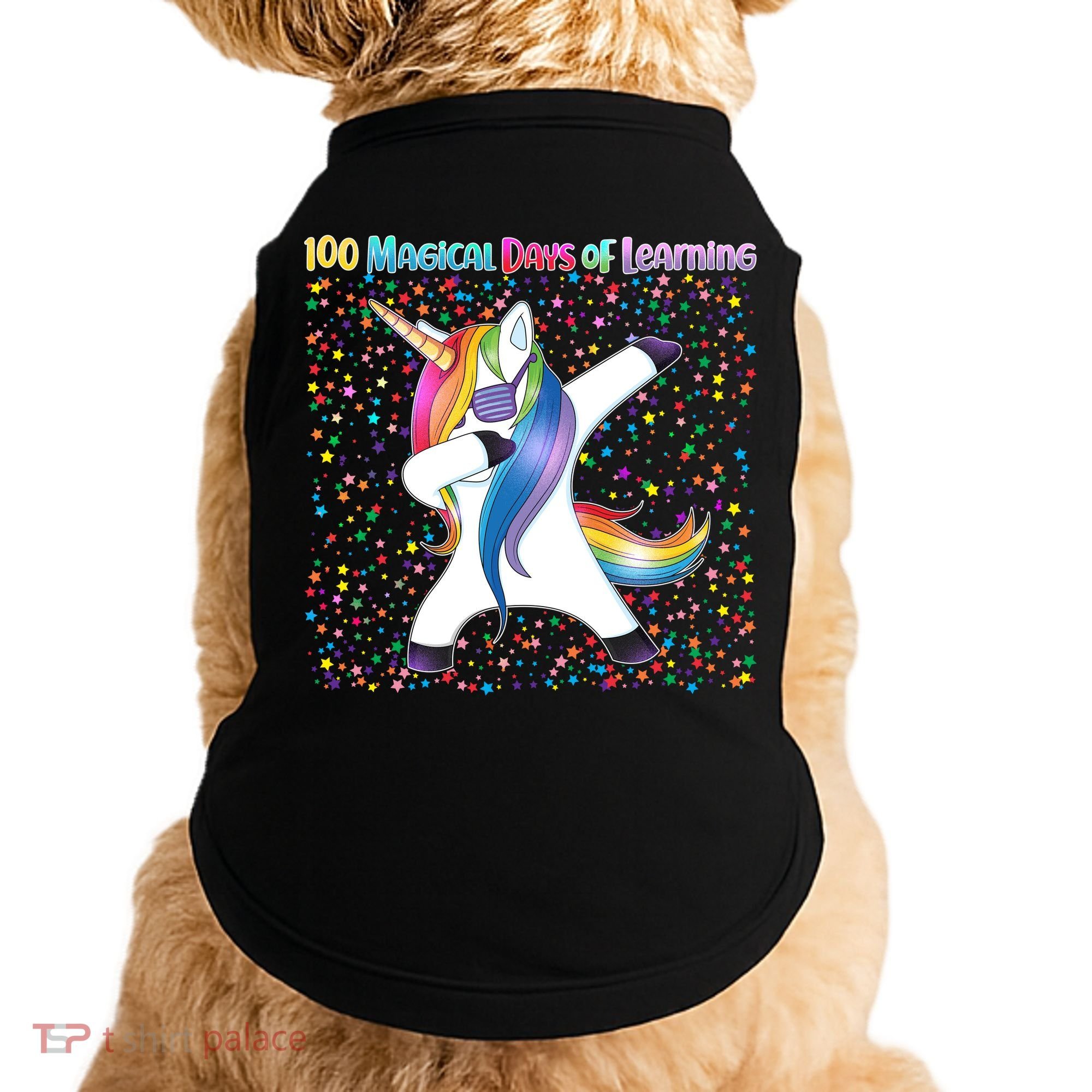 100 Magical Days of Learning Dabbing Unicorn Doggie Tank