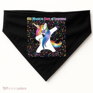 100 Magical Days of Learning Dabbing Unicorn USA-Made Doggie Bandana