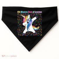 100 Magical Days of Learning Dabbing Unicorn USA-Made Doggie Bandana thumb 0