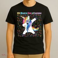100 Magical Days of Learning Dabbing Unicorn T-Shirt thumb 3