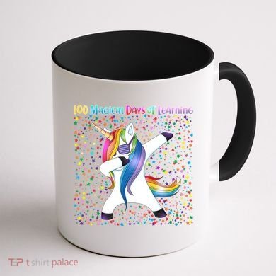 100 Magical Days of Learning Dabbing Unicorn Coffee Mug back