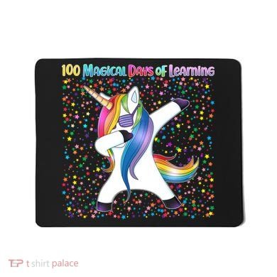 100 Magical Days of Learning Dabbing Unicorn Mousepad