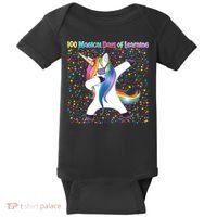 100 Magical Days of Learning Dabbing Unicorn Baby Bodysuit thumb 0