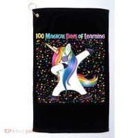 100 Magical Days of Learning Dabbing Unicorn Golf Towel thumb 0