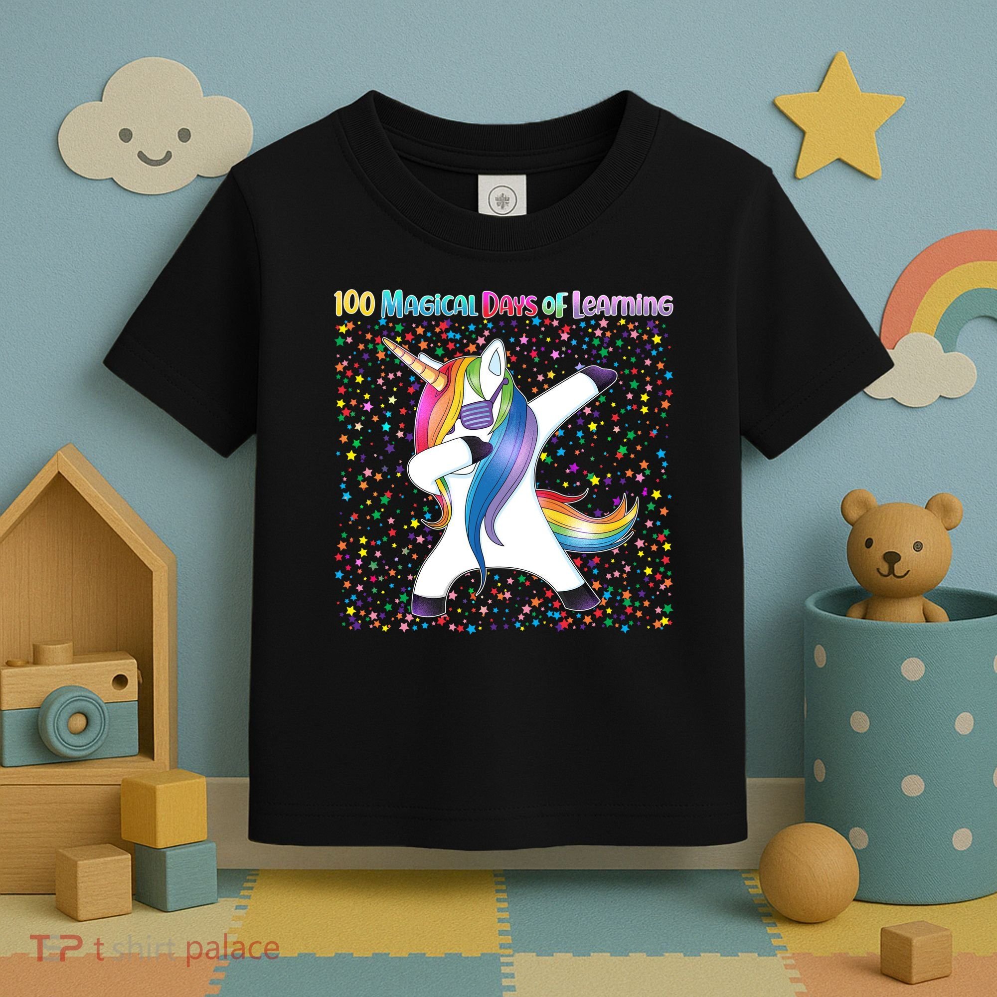 100 Magical Days of Learning Dabbing Unicorn Toddler T-Shirt