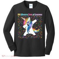 100 Magical Days of Learning Dabbing Unicorn Kids Long Sleeve Shirt thumb 0