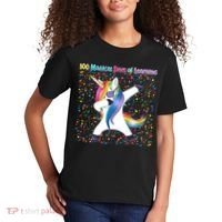 100 Magical Days of Learning Dabbing Unicorn Kids T-Shirt thumb 2