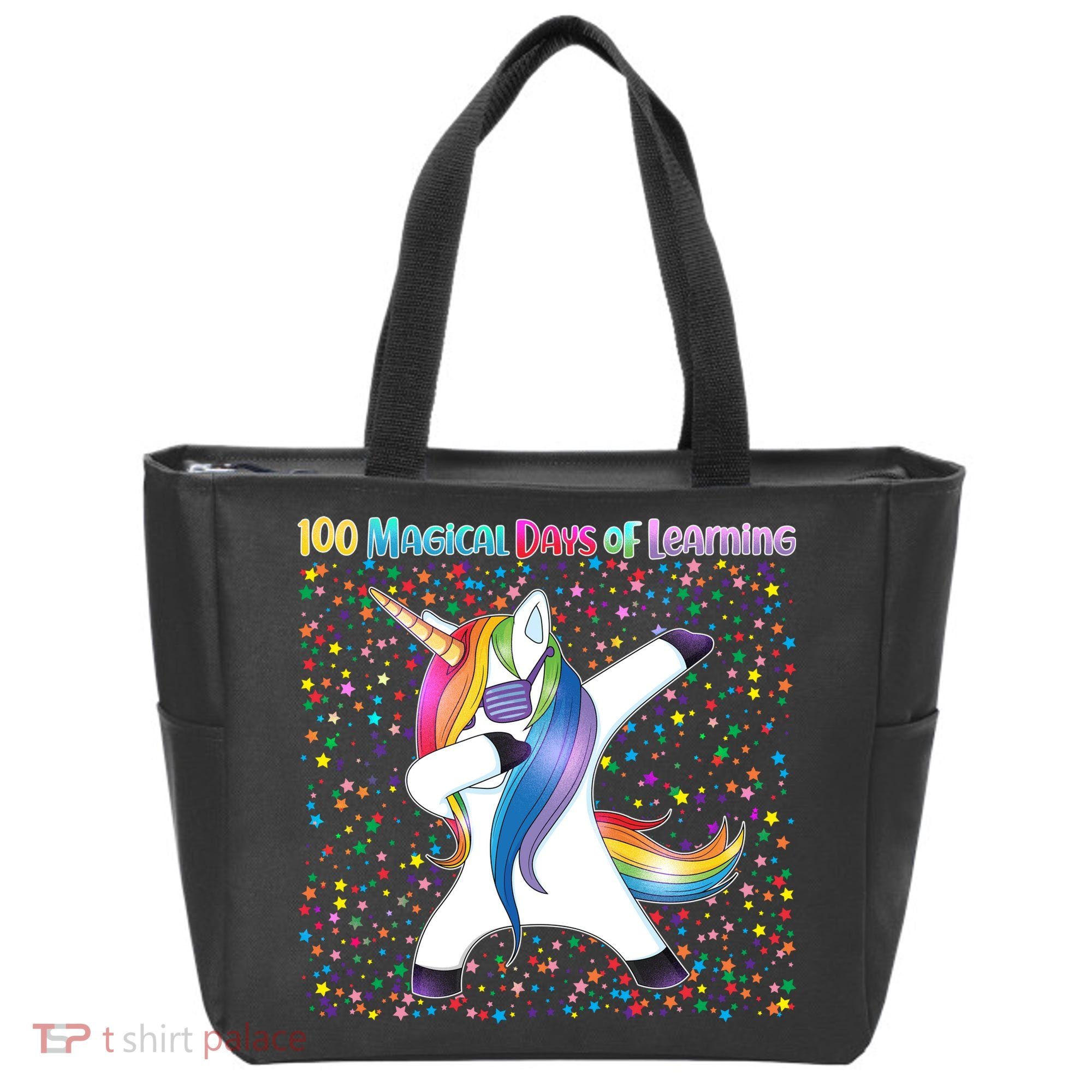 100 Magical Days of Learning Dabbing Unicorn Tote Bag