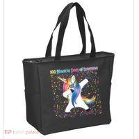 100 Magical Days of Learning Dabbing Unicorn Tote Bag thumb 2