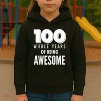 100 Whole Years Of Being Awesome Birthday Kids Hoodie thumb 3