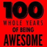 100 Whole Years Of Being Awesome Birthday Santa Hat thumb 1