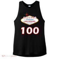 100 Years Old In Vegas - 100th Birthday Ladies PosiCharge Tri-Blend Wicking Tank thumb 0