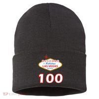100 Years Old In Vegas - 100th Birthday Sustainable Knit Beanie thumb 0