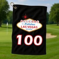 100 Years Old In Vegas - 100th Birthday Golf Towel thumb 1