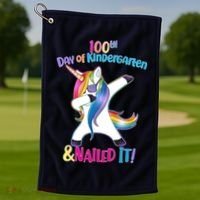 100th Day Of Kindergarten & Nailed it Golf Towel thumb 1