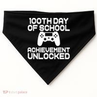100th Day Of School Achievement Unlocked USA-Made Doggie Bandana thumb 0