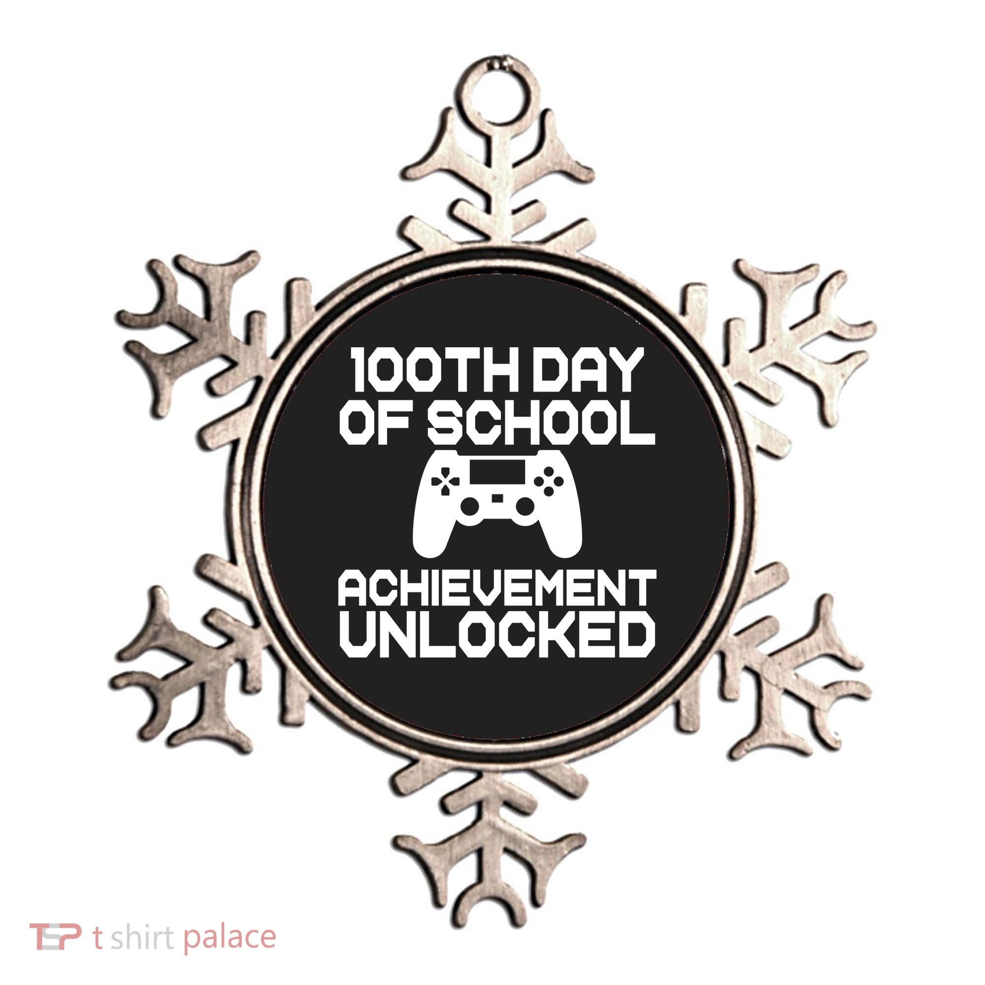 100th Day Of School Achievement Unlocked Ornament