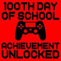 100th Day Of School Achievement Unlocked Santa Hat thumb 1