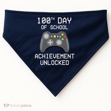 100th Day Of School Achievement Unlocked Cute USA-Made Doggie Bandana