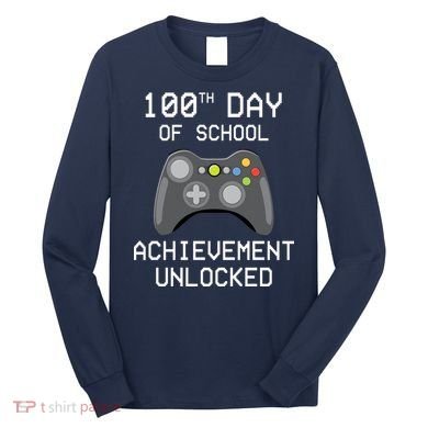 100th Day Of School Achievement Unlocked Cute Long Sleeve Shirt
