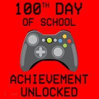 100th Day Of School Achievement Unlocked Cute Santa Hat thumb 1
