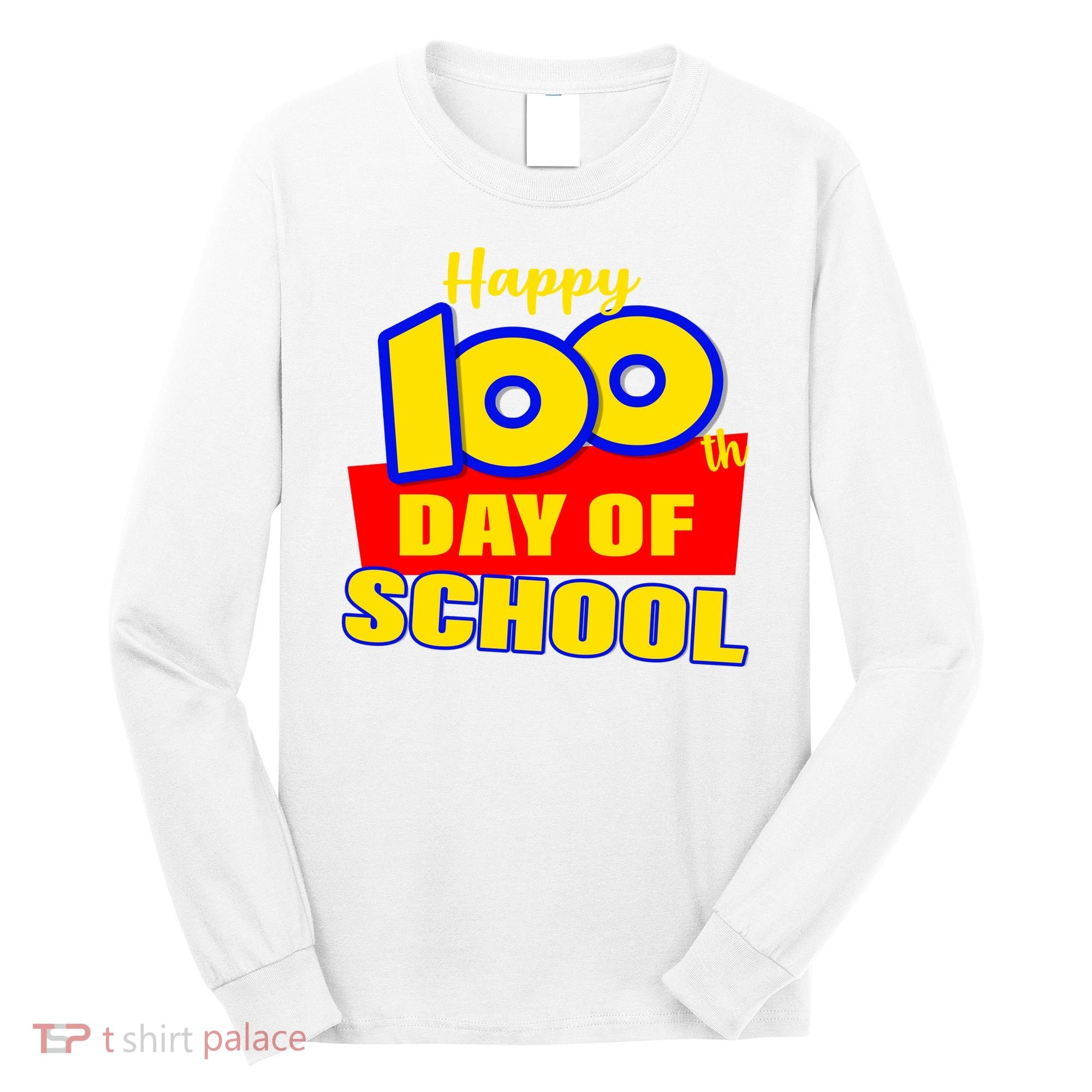 100th Day Of School Cartoon Movie Logo Long Sleeve Shirt
