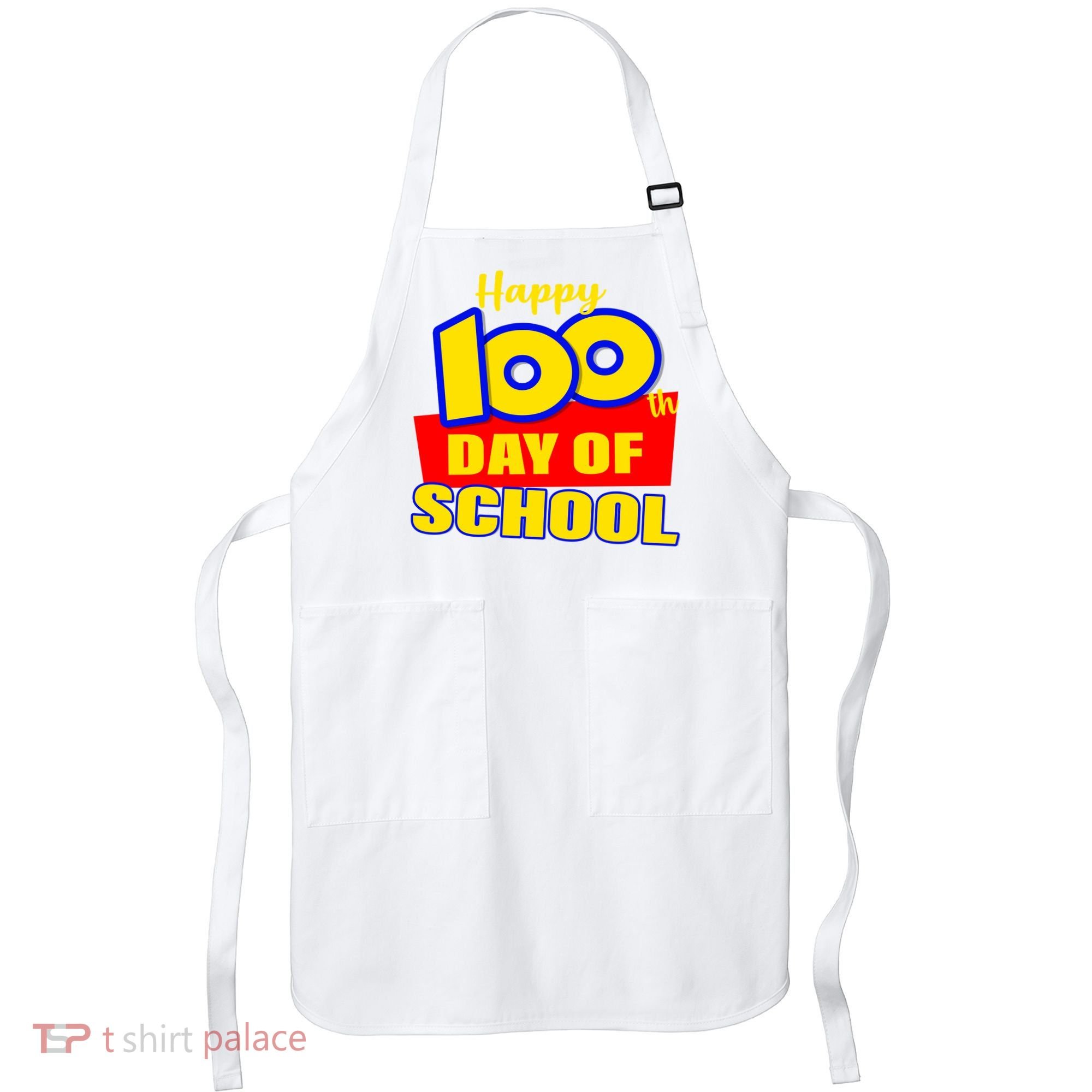 100th Day Of School Cartoon Movie Logo Apron