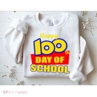 100th Day Of School Cartoon Movie Logo Sweatshirt thumb 2
